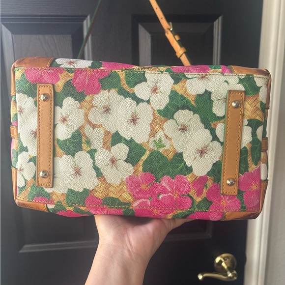 Dooney & Bourke Pink and Green Floral Satchel - Picture 5 of 13